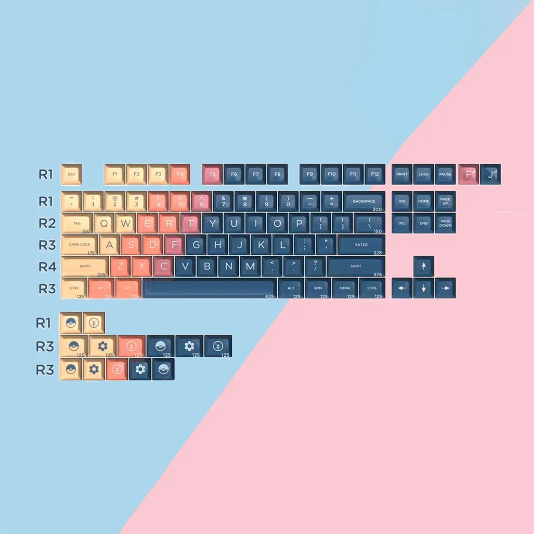 

87 Keys Yagekeycap Gradient Keycaps SA ABS Keycaps Set For 61/ 87/104/108 Keys Standard Key Mechanical Keyboards