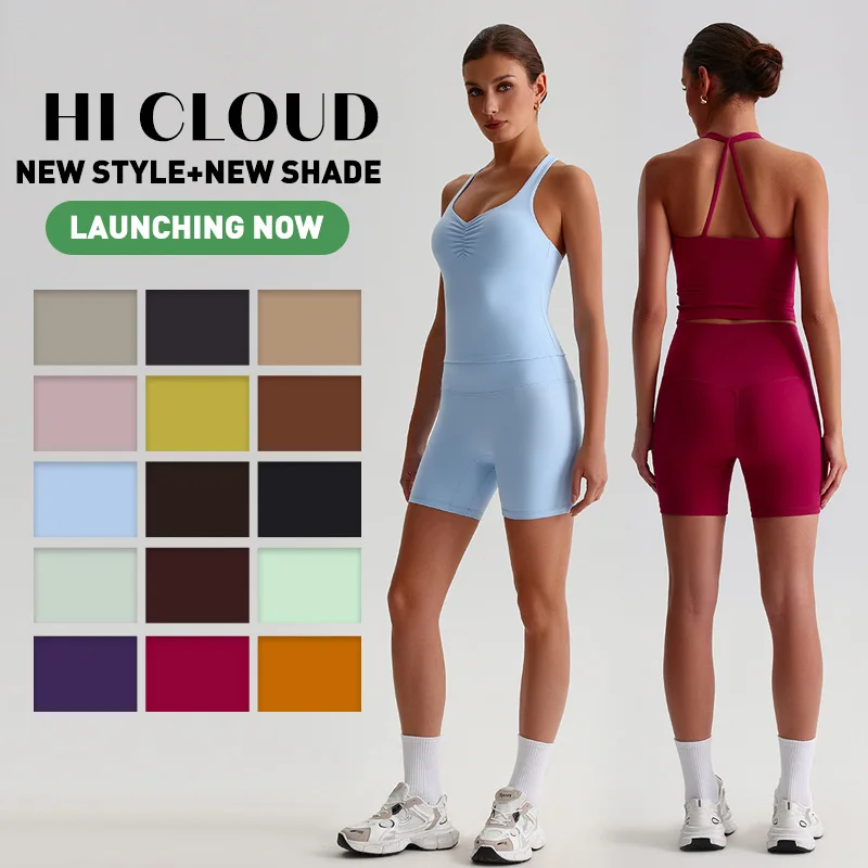 Фото Спортивный топ-бра SHINBENE Hi Cloud для женщин, с U-образным вырезом, для фитнеса и тренировок №3