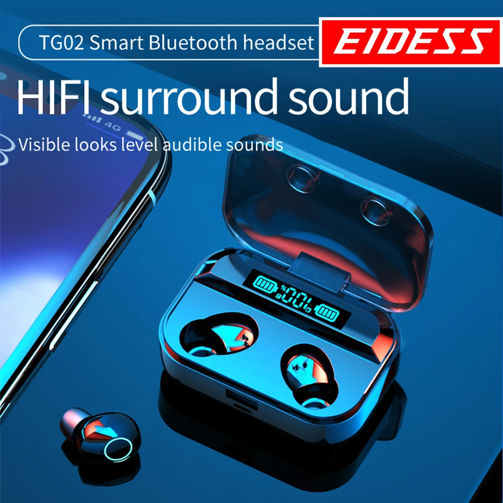 

New Original Headset TWS Earphone Wireless Headphones Sports In-Ear Stereo Earbuds Waterproof HD Mic For Bluetooth phone