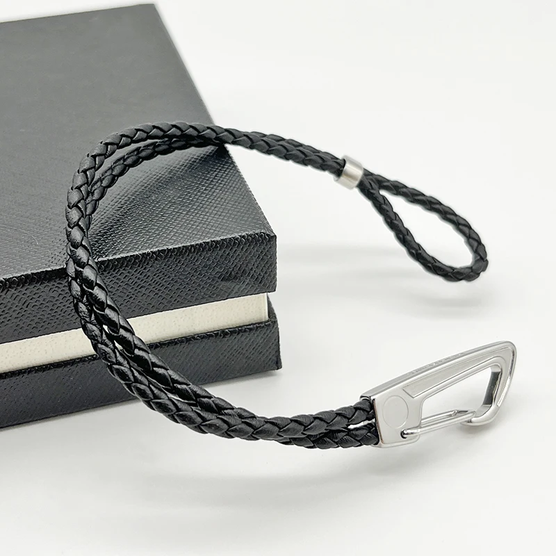 LAN MB Bracelet PU Leather Lobster Clasp 4 colors With Six Star Couple Rope