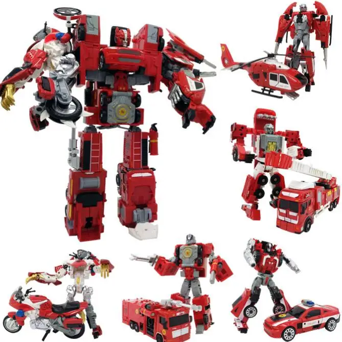 

5 IN 1 New Cool Anime Transformation Toys Robot Car Action Figures Model Deformation Kid Boys Assembly Gift For Children 1