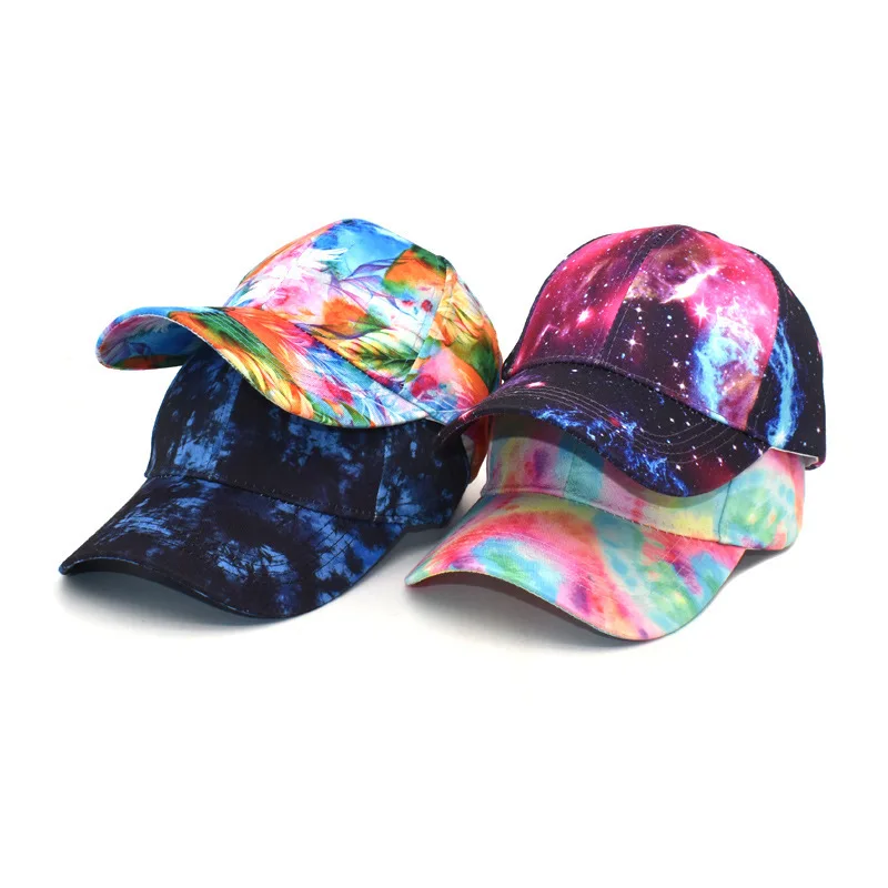 

Tie-Dyed Gradient Color Hip Hop Caps Unisex Cotton Baseball Cap Male Women Casual Visor Sun Hats Europe and America Four Seasons