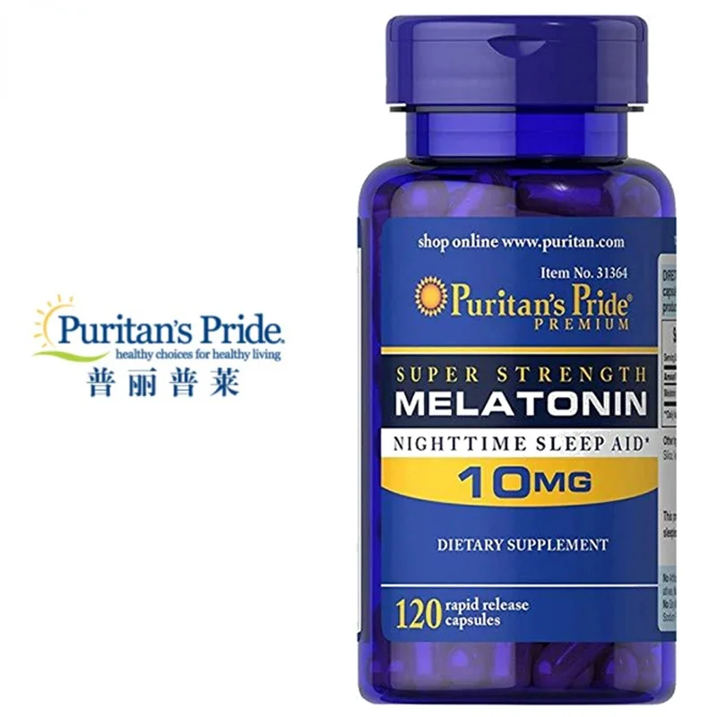 

US Puritan's Pride Original Super Strength Melatonin Nighttime Sleep Aid 10MG 120 Tablets Improve Sleep,Strength Melatonin