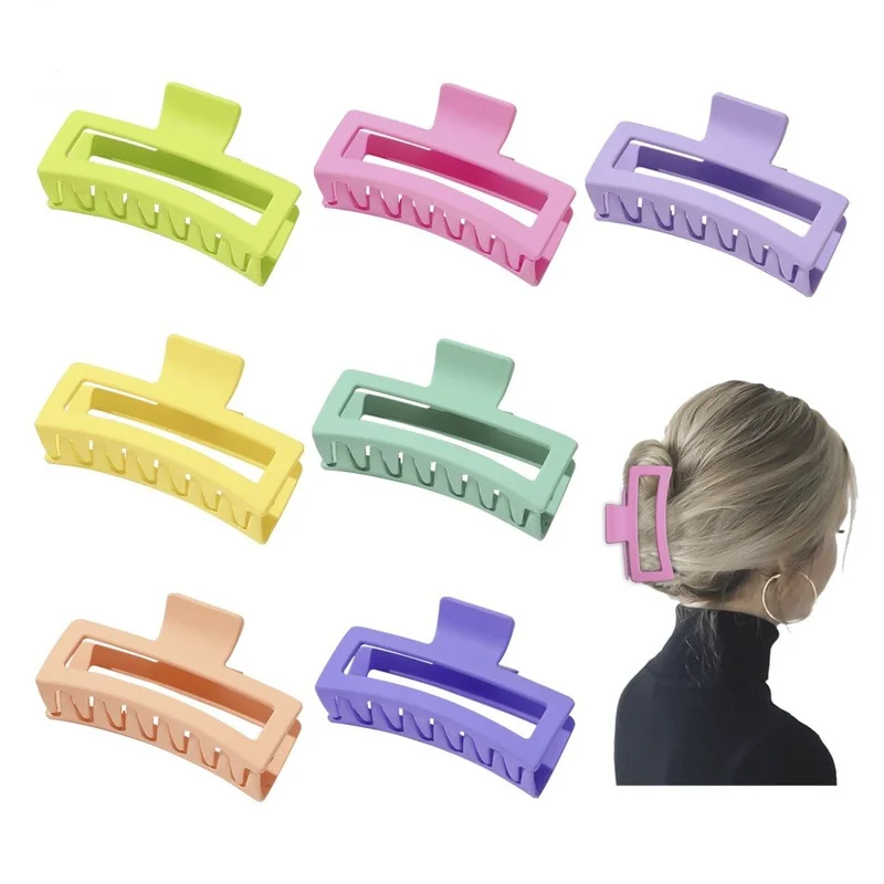 

Korean Hair Claws Women New Solid Color Abrazine Hair Clips Big Simple Hair Clip Claw Clamp Women Hair Accessories