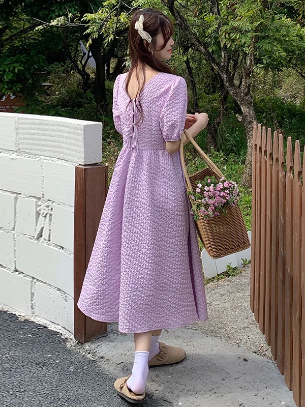 Новинка лета 2024 нежное милое и простое платье с надписью First Love французское ретро