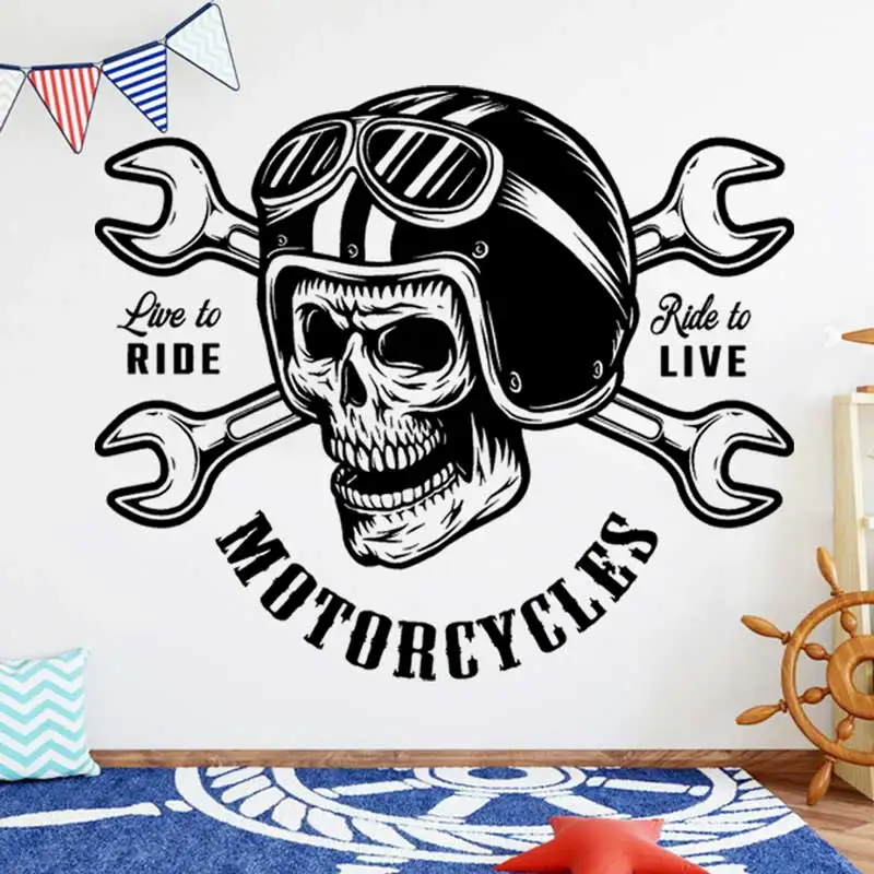 Motocross Helmet Wall Sticker Bike Extreme Sports Outdoor Of