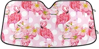 summer tropical flamingos car windshield sun shade pink flowers floral sunshades reflective uv rays protector keep your vehicle