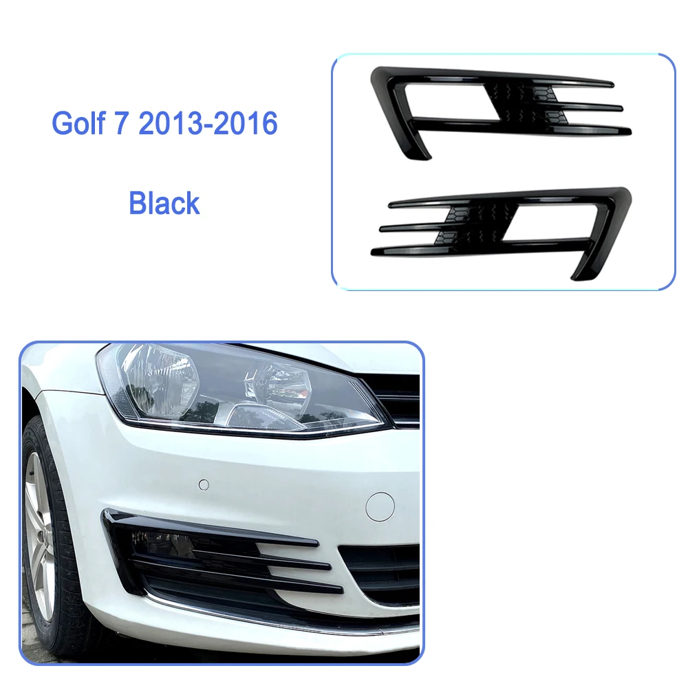

Для Golf 7 MK7 2013 2014 2015 2016 2017 глянцевый черный автомобильный передний бампер противотуманная фара решетка накладка комплект кузова автомобильные аксессуары