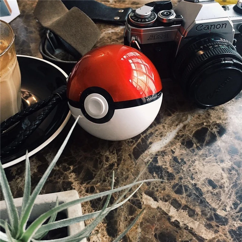 

Anime Kawaii Pokemon Ball Mobile Power Supply Cartoon Large-Capacity Pocket Ball 12000 Mah Power Bank Pikachu Toys Birthday Gift