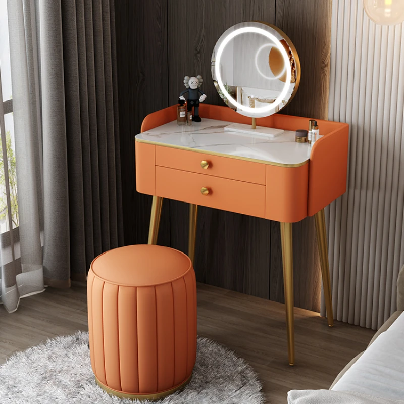 

Light Luxury Dressing Table Advanced Modern Simple Small Rock Slab Makeup Table Multi-layer Storage Cabinet Bedroom Furniture