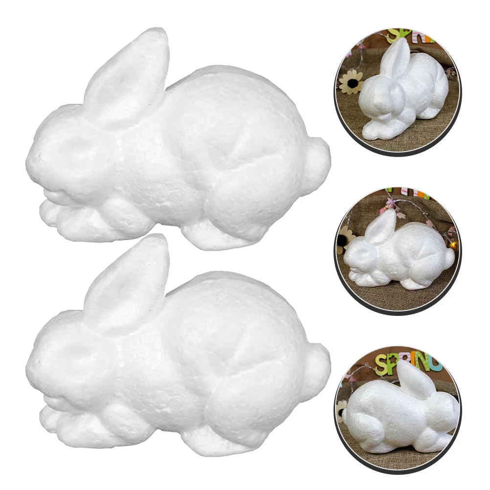 

2Pcs Foams Rabbits Models Children DIY Rabbit Painting DIY Bunny Modeling