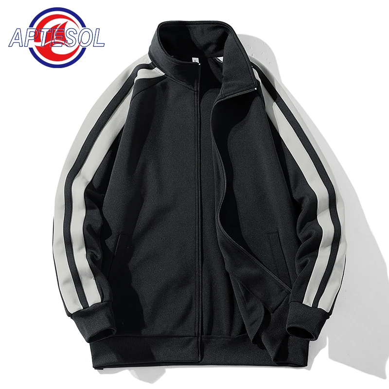 

APTESOL мужская повседневная однотонная куртка на молнии, уличная спортивная мягкая уличная одежда y2k, Мужская Весенняя ветровка с длинным рук...