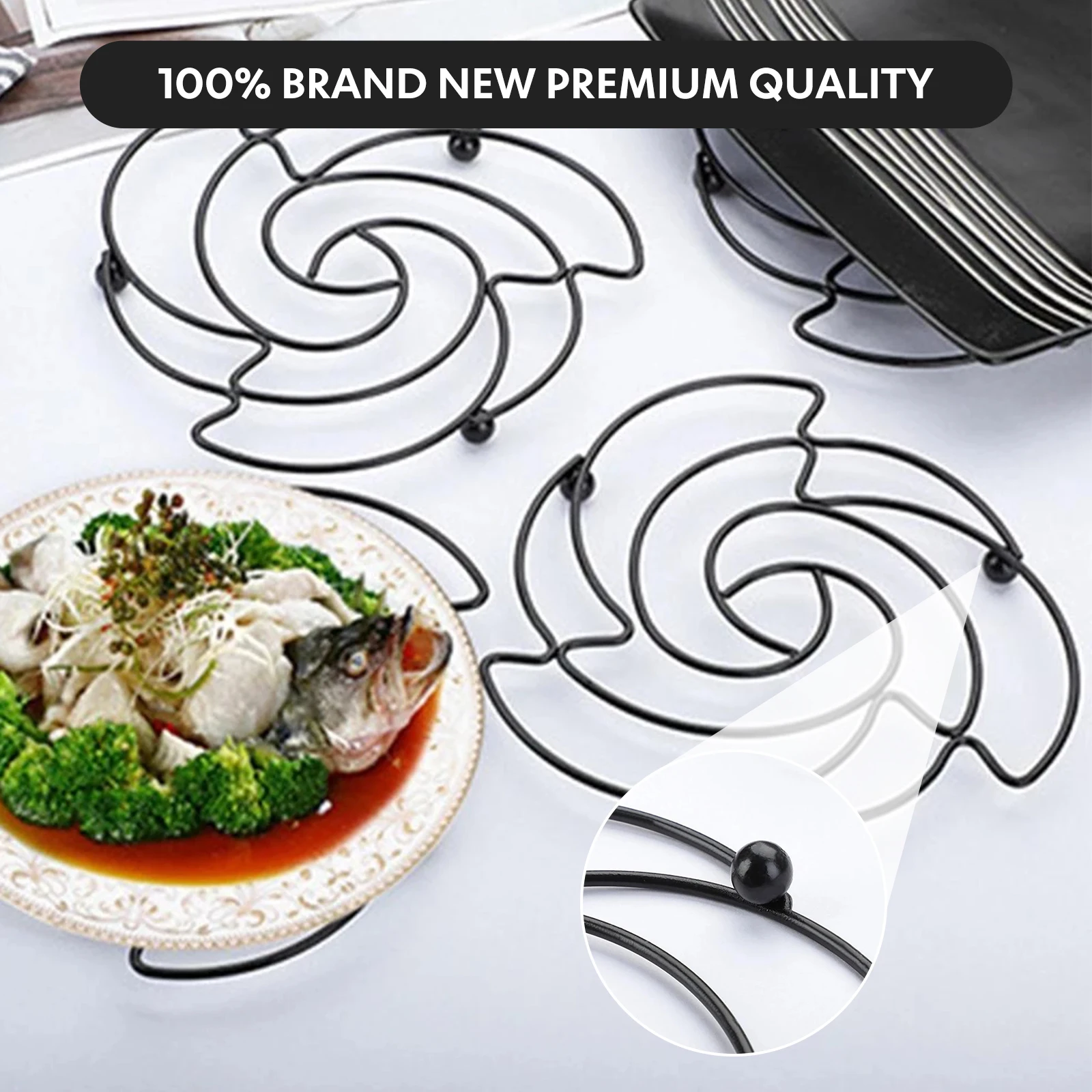 

Подставка под столовую посуду из нержавеющей стали, держатель для кастрюль, изолированная круглая подставка под напитки, коврик для стола, ...