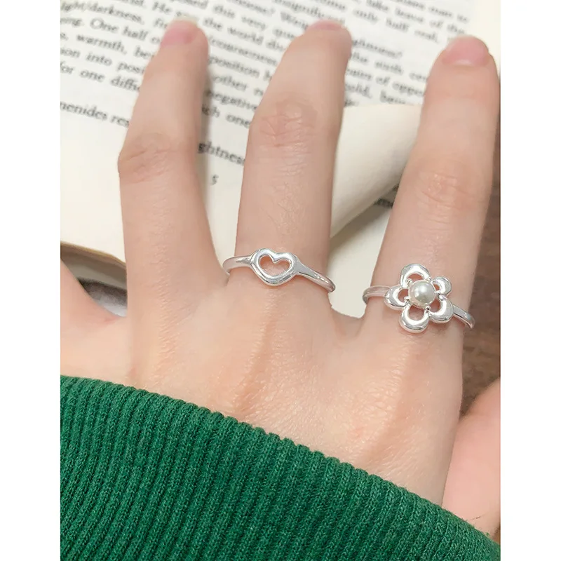 Серебряное кольцо La Monada 925 пробы минималистичное регулируемое с жемчугом Женское