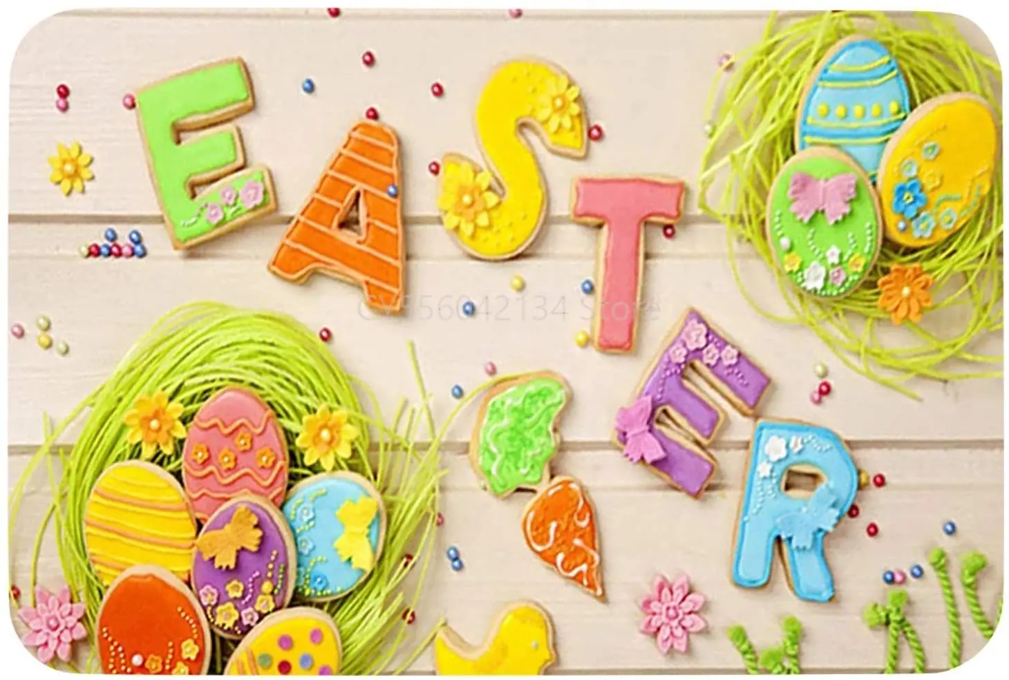 

Easter Day Welcome Doormats Easter Eggs Door Carpets Happy Easter Spring Bunny Door Mat or Entryway and Kitchen Area Rug