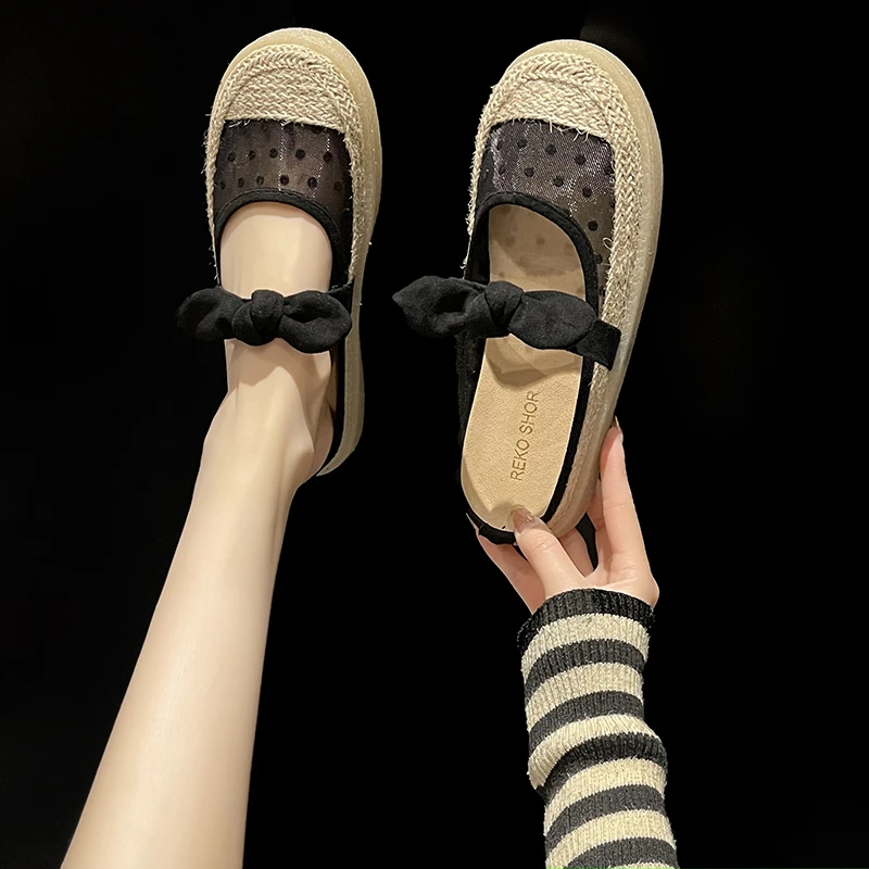 

Тапки женские с бантом-бабочкой, повседневные современные шлепанцы, закрытый носок, летняя обувь, 2023