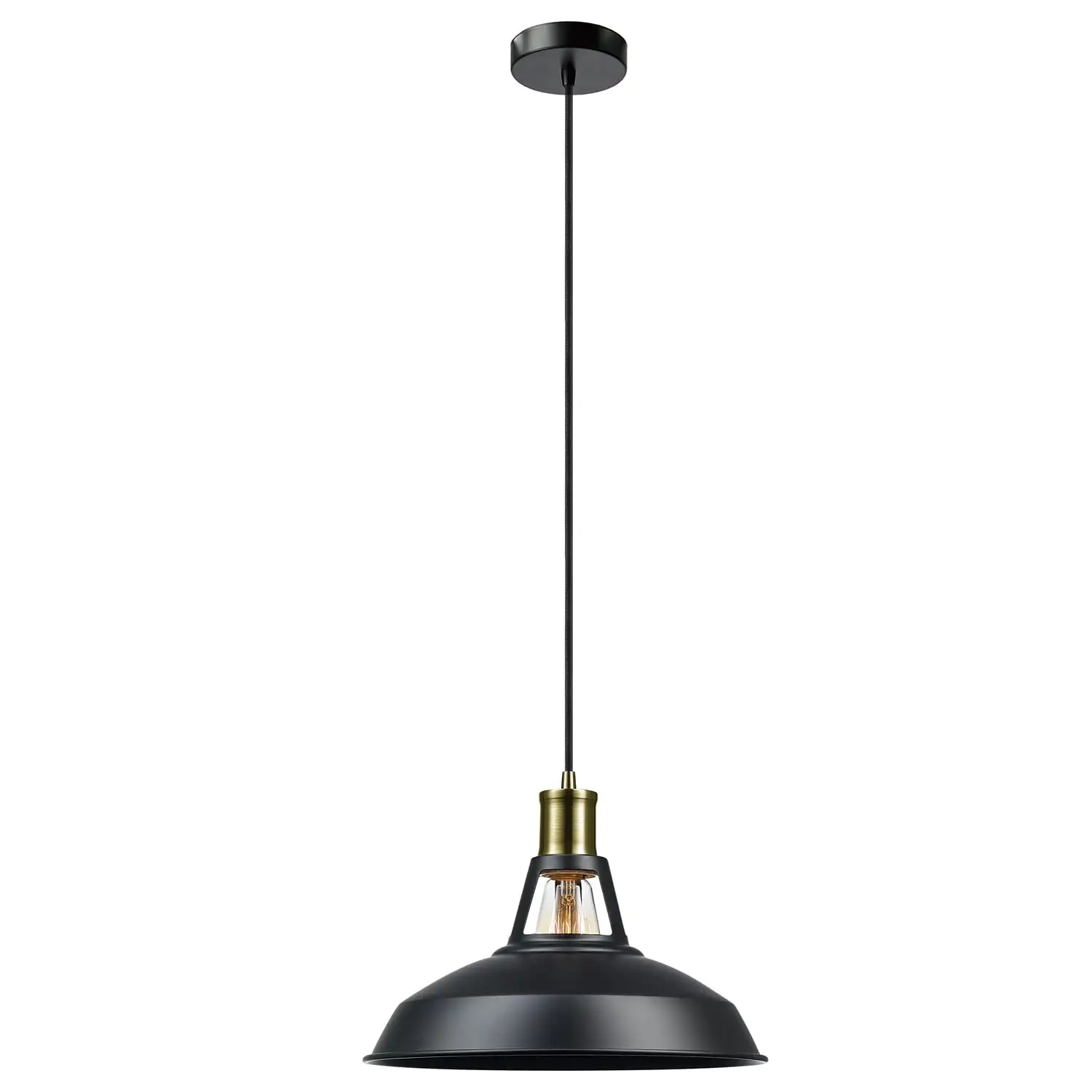 

Robin 1-Light Satin Black Plug-In or Hardwire Pendant, 65712