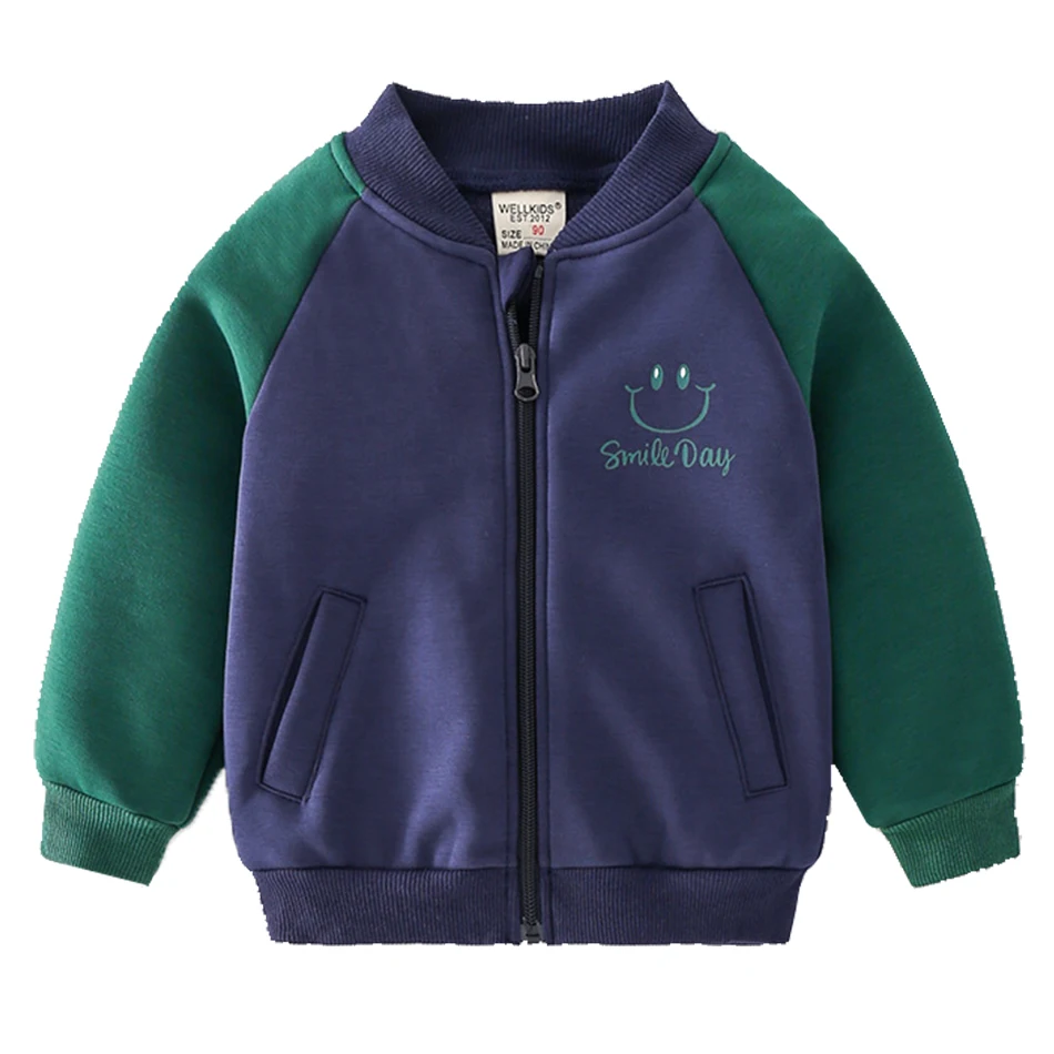 Kids Winter Jacket Button Casual Letter Baseball Uniform Coats Round Neck Cardigan Sportswear Autumn And Winter Child Clothes