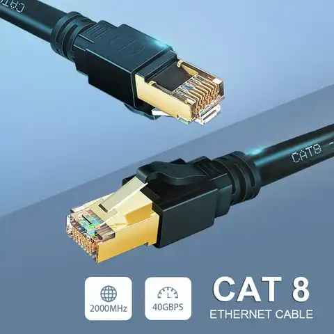Кабель Ethernet Cat 8 для ПК, 10 м, 30 м, 40 Гбит/с, 2000 МГц