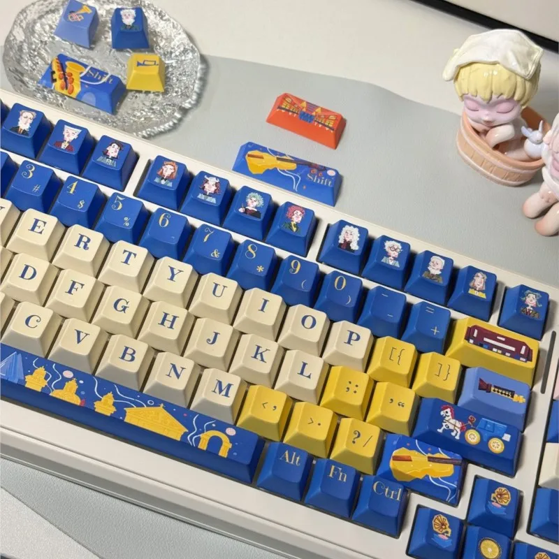 Фото 136 клавиш Cherry Profile Keycap GMK Стиль Ретро Музыкальная тема PBT Колпачки для клавиш Механическая клавиатура Игровая английская ISO-клавиатура Teclado №4
