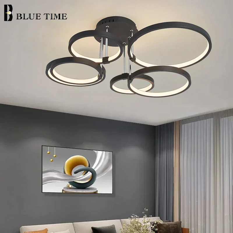 

Black&Gold LED Chandeliers for Living Room Bedroom Dining Room Kitchen Light Chandelier Lamp Modern Home Indoor Lighting Fixture