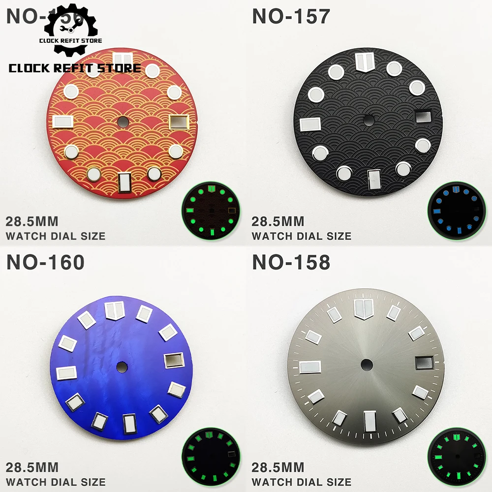 

Модификация часов-28,5 мм модифицированные аксессуары NH35 циферблат светящиеся сменные часы буквально подходят для движения NH36/4R