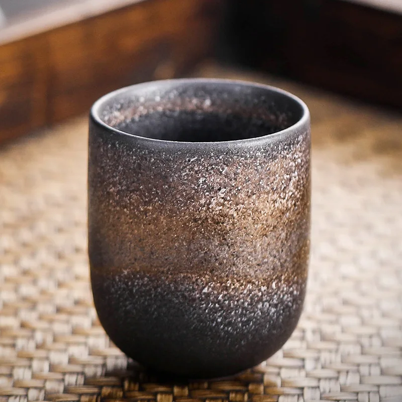 

Японская грубая керамика в стиле ретро, чашка для чая кунг-фу, чашка для эспрессо, чашка для чая, керамическая Бытовая чашка для воды, подарок...