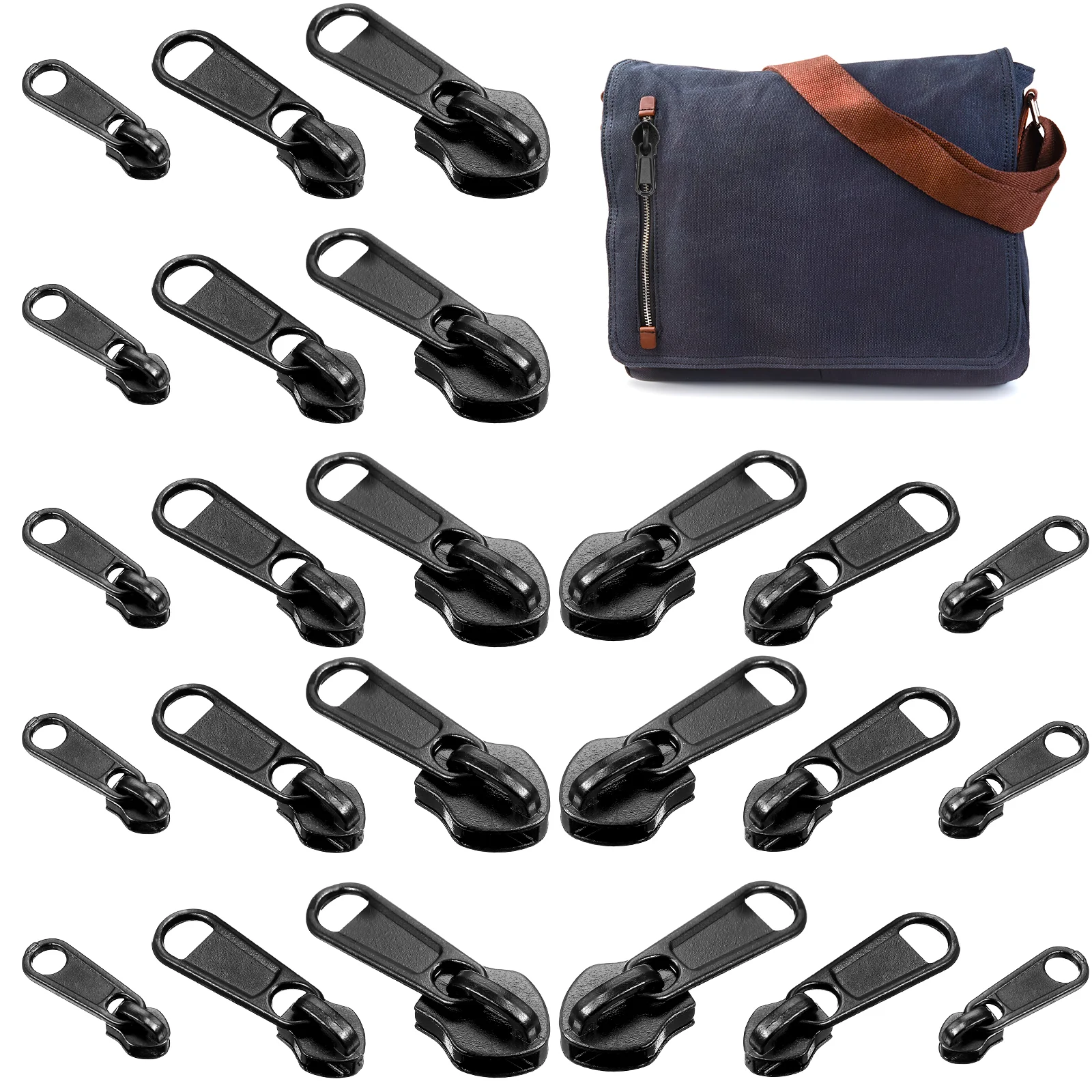 

18 Pcs Jacket Zipper Metal Zippers Zip Puller Replacement Zipper Slider Replacement Universal Sliders Nylon Zipper Repair