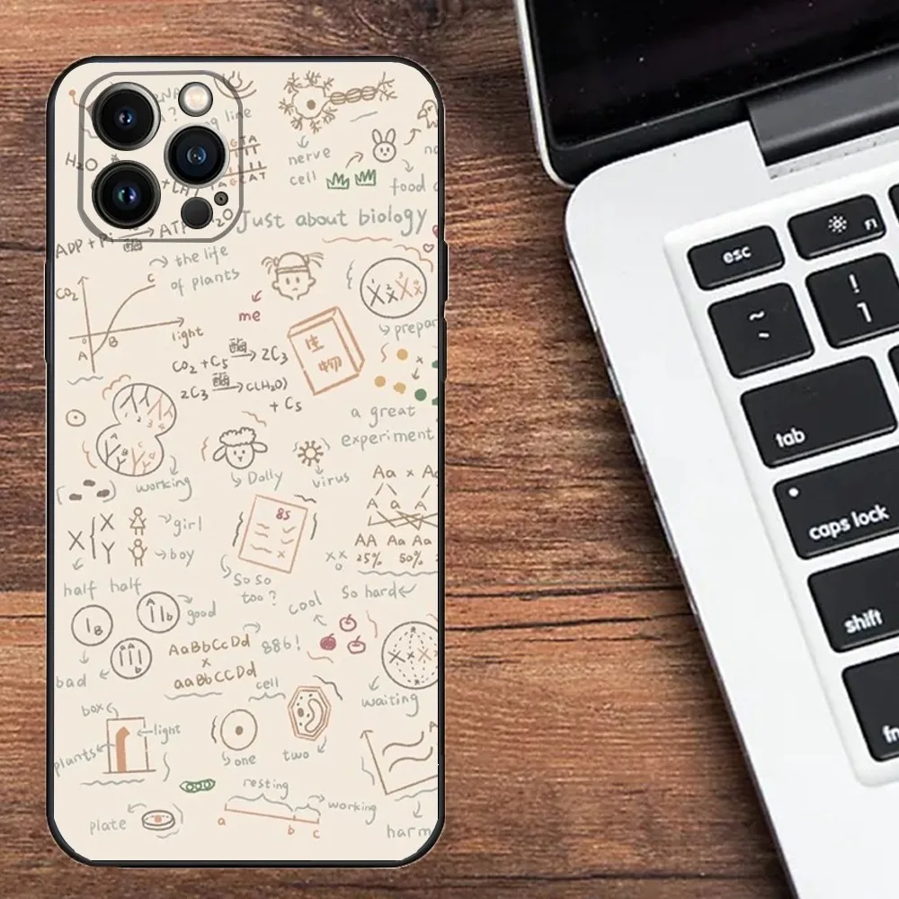 Чехол для телефона с рисунком Math Tech iPhone 15 14 13 12 11 Plus Pro Max XS X XR SE Mini 8 7 мягкий