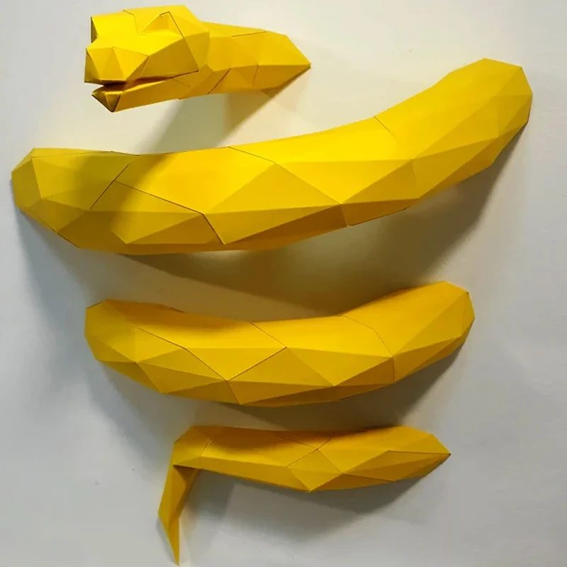 

3D Paper Model Snake Animal Themed Mori Wall Hanging Various Scenes Beautification Handmade DIY Three-dimensional Decoration