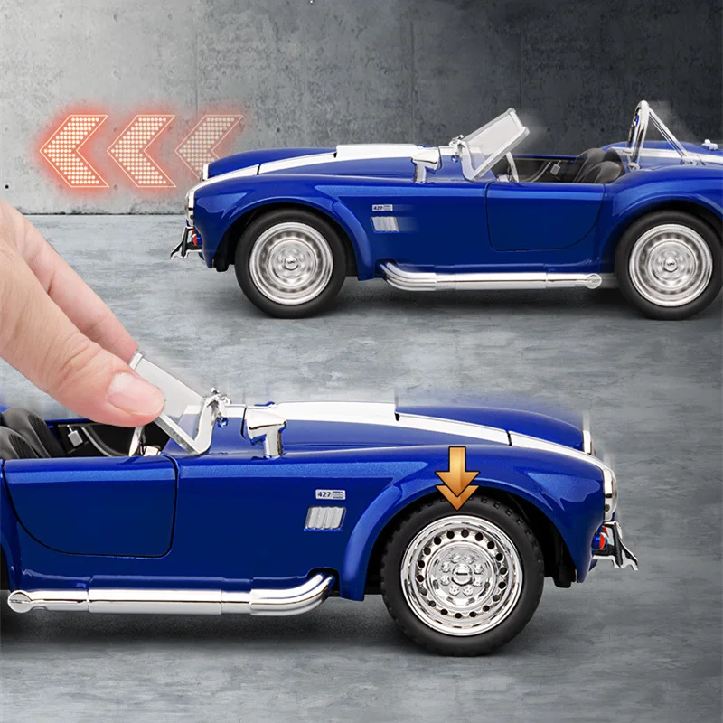 1:22 1965 Shelby Cobra 427 SC сплав родстер модель спортивного автомобиля литой под давлением металл классический автомобиль модель звука свет детская игрушка в подарок (art.: 3920d078a148d) - 3920d078a148d