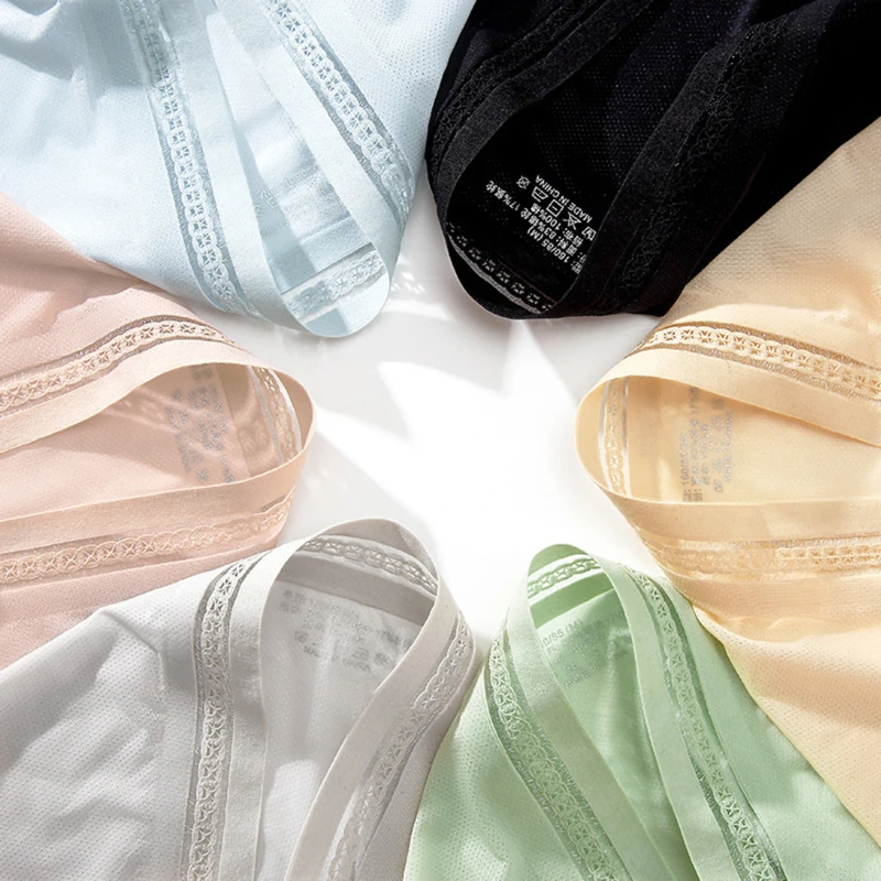 

Panties Female Seamless Lace Underpants Sexy Panties For Women Briefs Underwear Pantys Lingerie 3PCS/Set 6 Solid Color