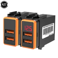 12v dual usb car charger qc3 0 fast charger socket power outlet led voltmeter adapter with digital voltage display for nissan