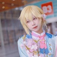 soft cat nito nazuna cosplay wig ensemble stars cosplay wig blonde short hair free wig cap