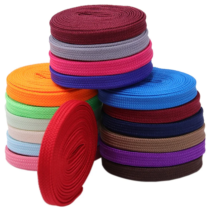 Coolstring 10 Pairs/lot Deep Color Flat Lace Double Layer Polyester Shoelace High Quality Sneaker Cord Ten Pairs Batch Wholesale