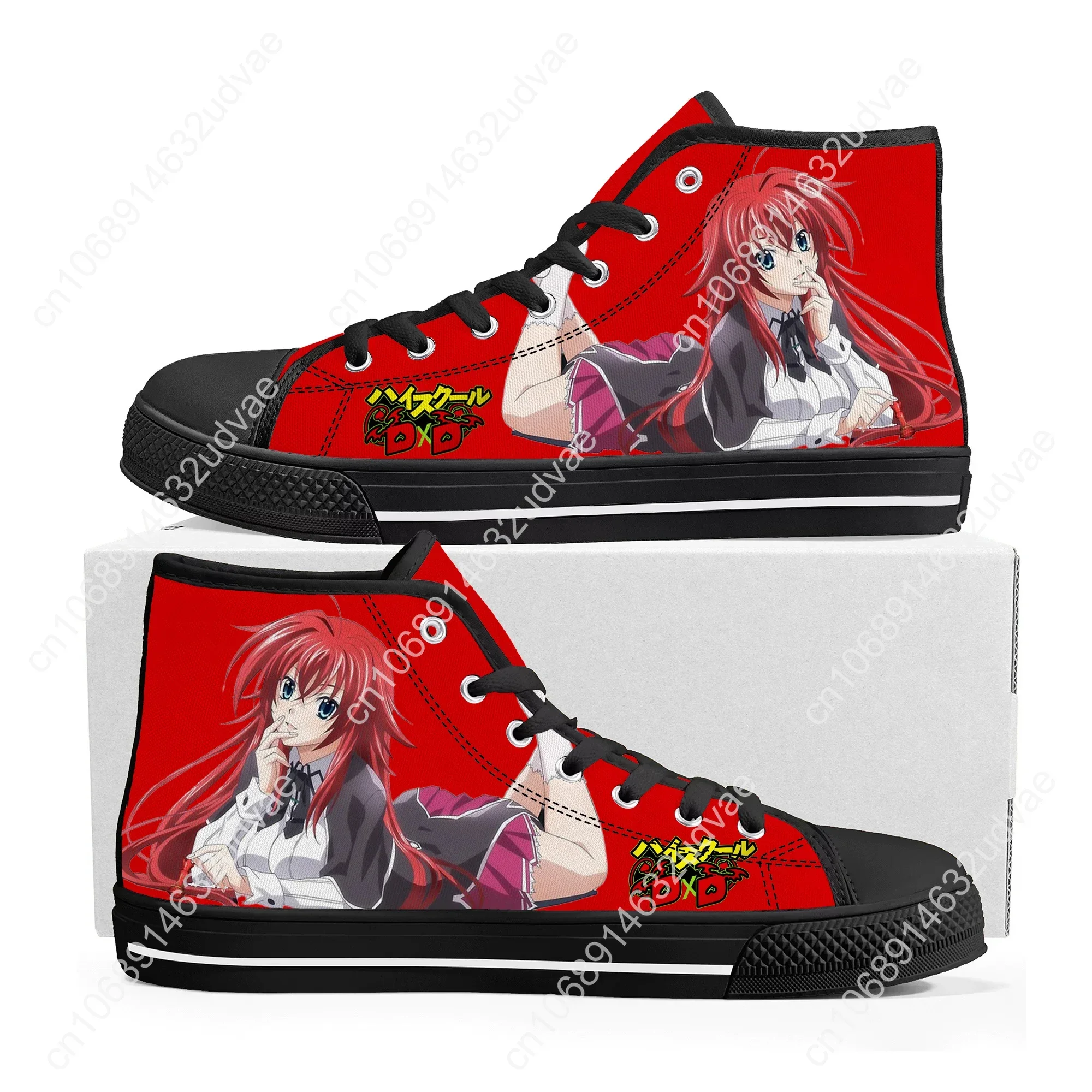 Высокие кроссовки Rias Gremory High School DXD мужские и женские парусиновые высокого