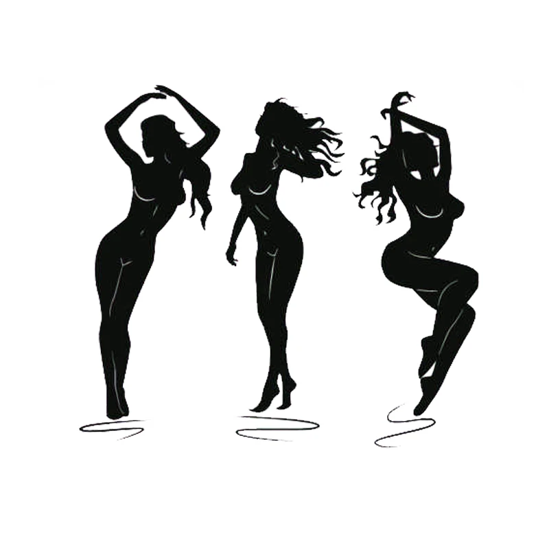 

Сексуальные привлекательные женские танцевальные фотовиниловые автомобильные декоративные аксессуары черного/серебряного цвета, 15,5*14,1 с...