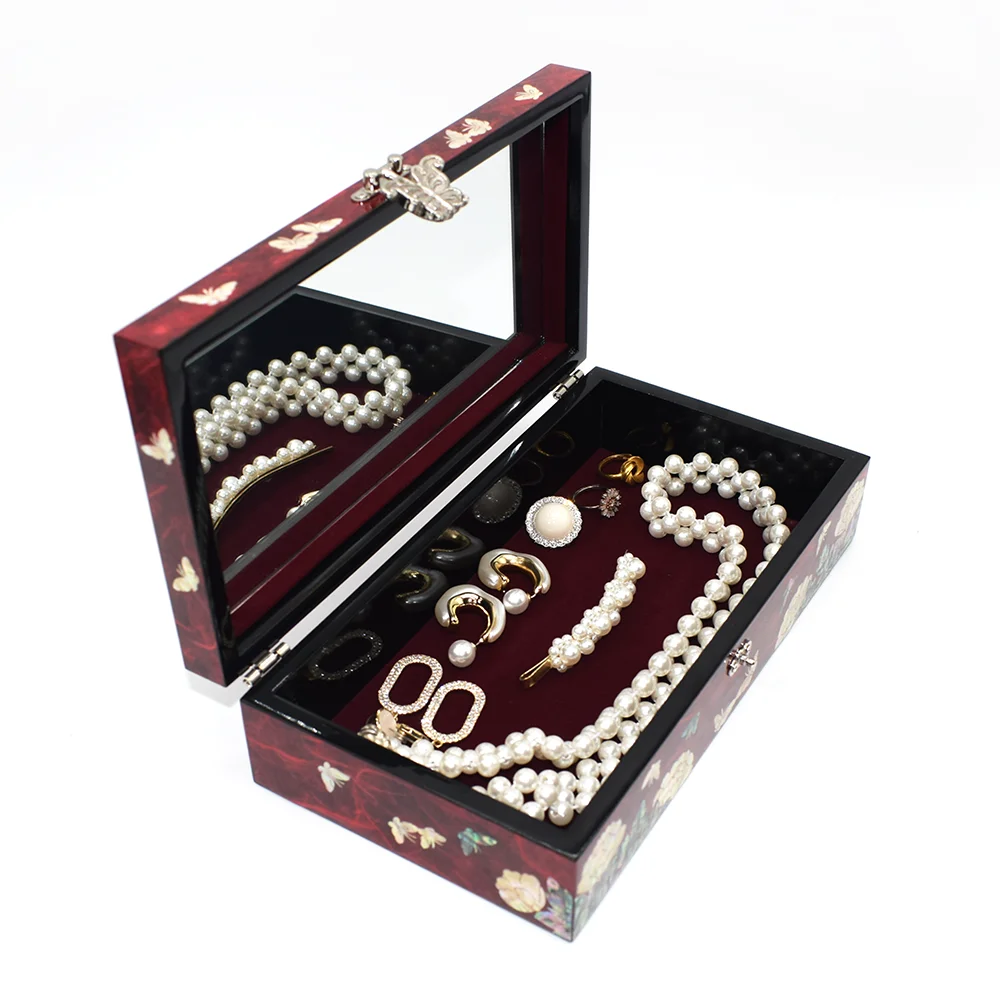 Жемчужная Лакированная Шкатулка для ювелирных изделий декоративная шкатулка
