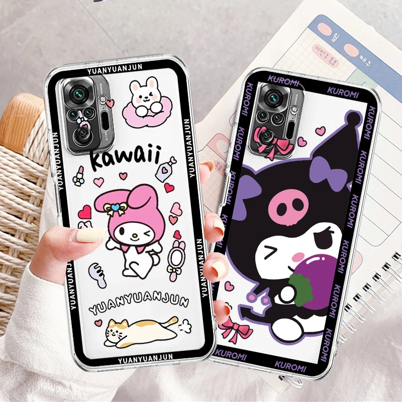 

Sanrio Kulomi My Melody Love Transparent Phone Case For Xiaomi Redmi Note 12 11E 11S 11 11T 10 10S 9 9T 9S 8 8T Pro Plus 5G 7