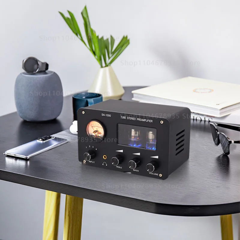 Фото SA-1000 Hi-Fi усилитель с несколькими входами, передняя панель Fever Tube, 4 входа и 2 выхода, линейная конверсия, безпотерьный переключатель, аудиораспределитель. №1