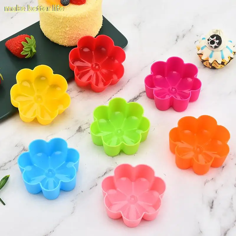 

NEW 5pcs Silicone Cake Mold Flower Cupcake Muffin Cup Baking Egg Tart Jelly Mold