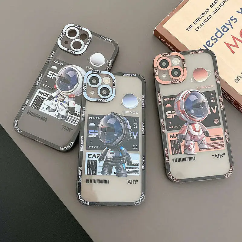 

Angel Eyes Cartoon Mechanical Space Astronaut Phone Case Campatible For iPhone 13 12 11 Pro Max X XS XR XSMAX 8 7 Plus Cover