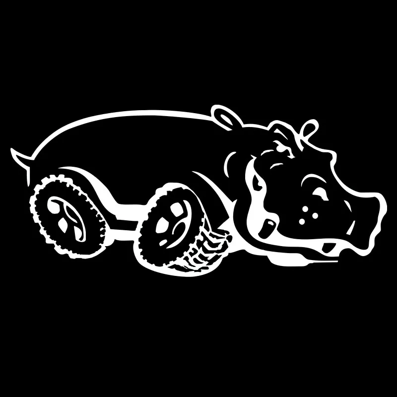 

Бегемот на колесах высекающая виниловая наклейка автомобильная наклейка водонепроницаемые автомобильные декорации на кузове автомобиля бампер заднее окно 20398 #