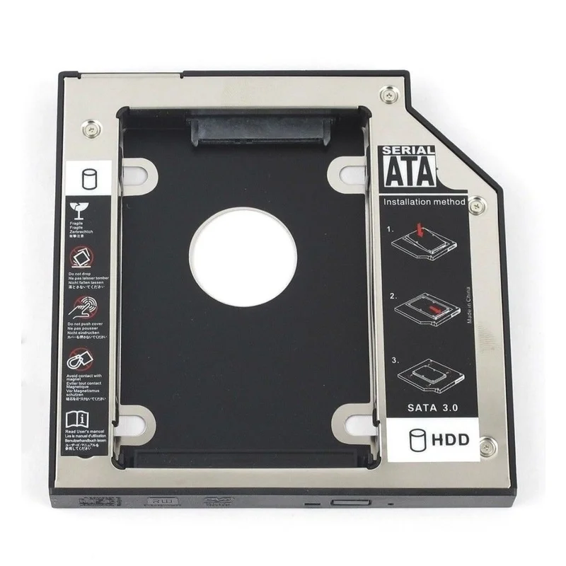 

SATA 2nd Hard Drive Adapter Case HDD Caddy For HP Elitebook 8460p 8460W 8470P 8470W 8560p 8570p 8760p