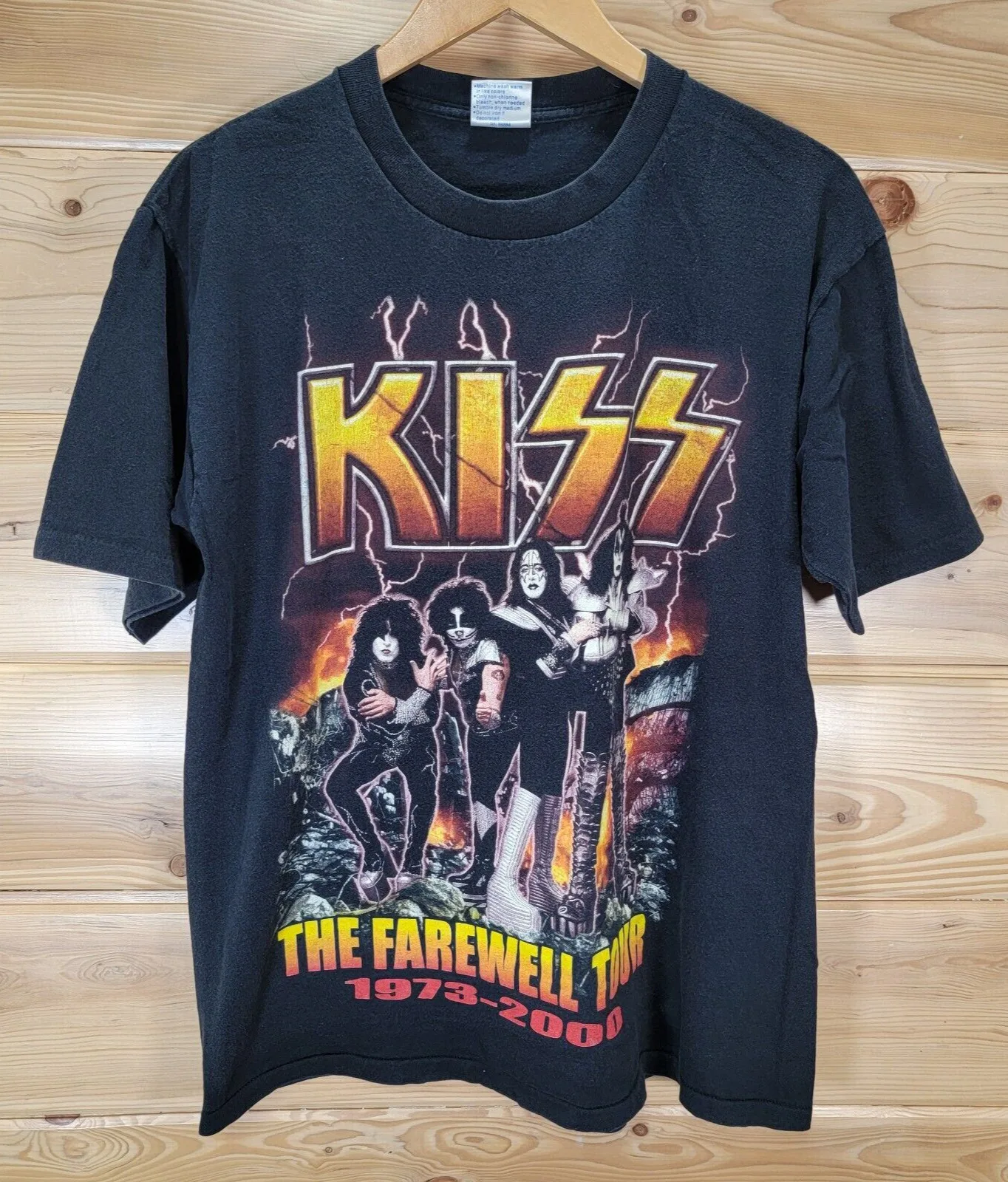 Мужская футболка VTG Kiss Band с длинным или коротким рукавом большие размеры 1973