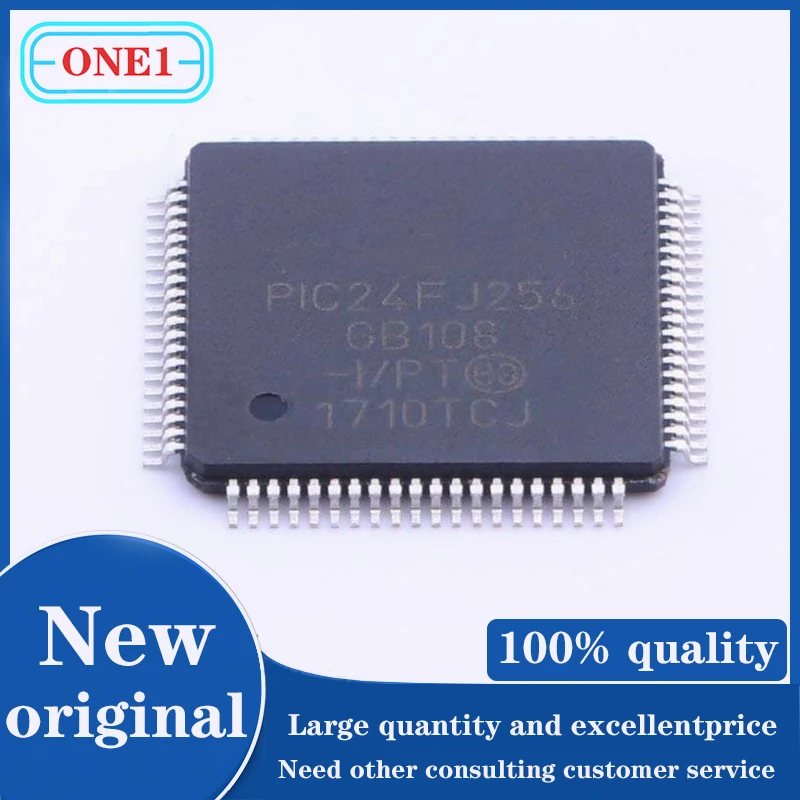 

1PCS/lot PIC24FJ256GB108-I/PT PIC24FJ256GB108-I PIC24FJ256GB108 IC MCU 16BIT 256KB FLASH 80TQFP IC Chip New original