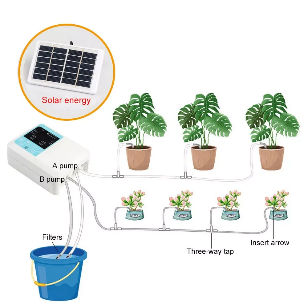 

Newest Intelligent Watering Device Solar Energy Charging Drip Irrigation Garden Automatic Water Timer System Potted Plant