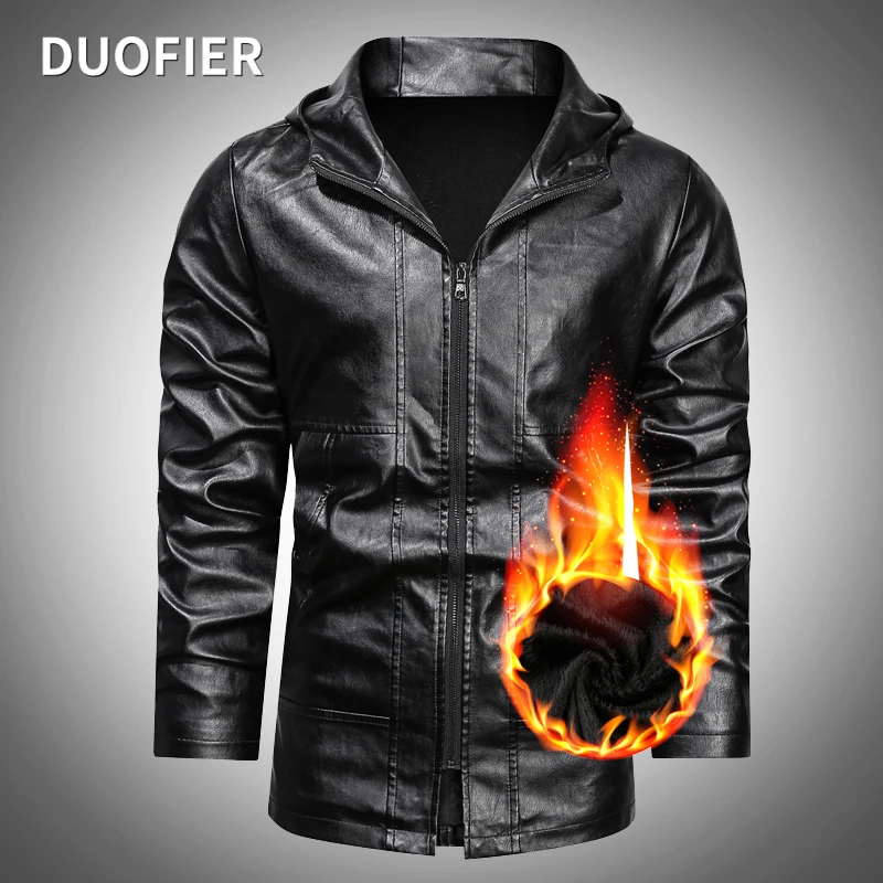 

Fashion Winter PU Long Leather Jacket Men Brand 2022 Motorcycle Leather Jackets Mens Black Thick Warm Long Windbreaker Coats 5XL