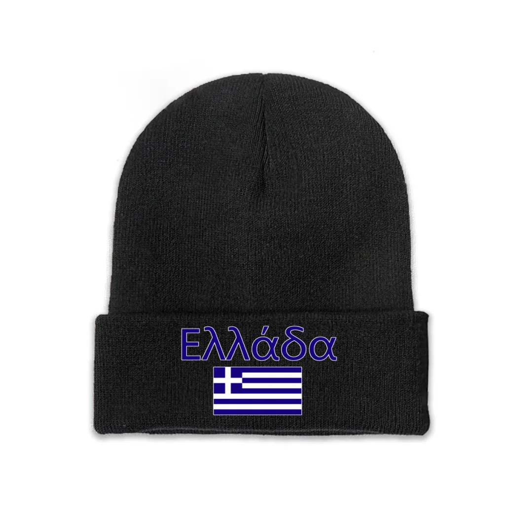 

Греция Страна Флаг Топ Печать Мужчины Женщины унисекс трикотажная зеленая облегающая шапочка теплая шапочка