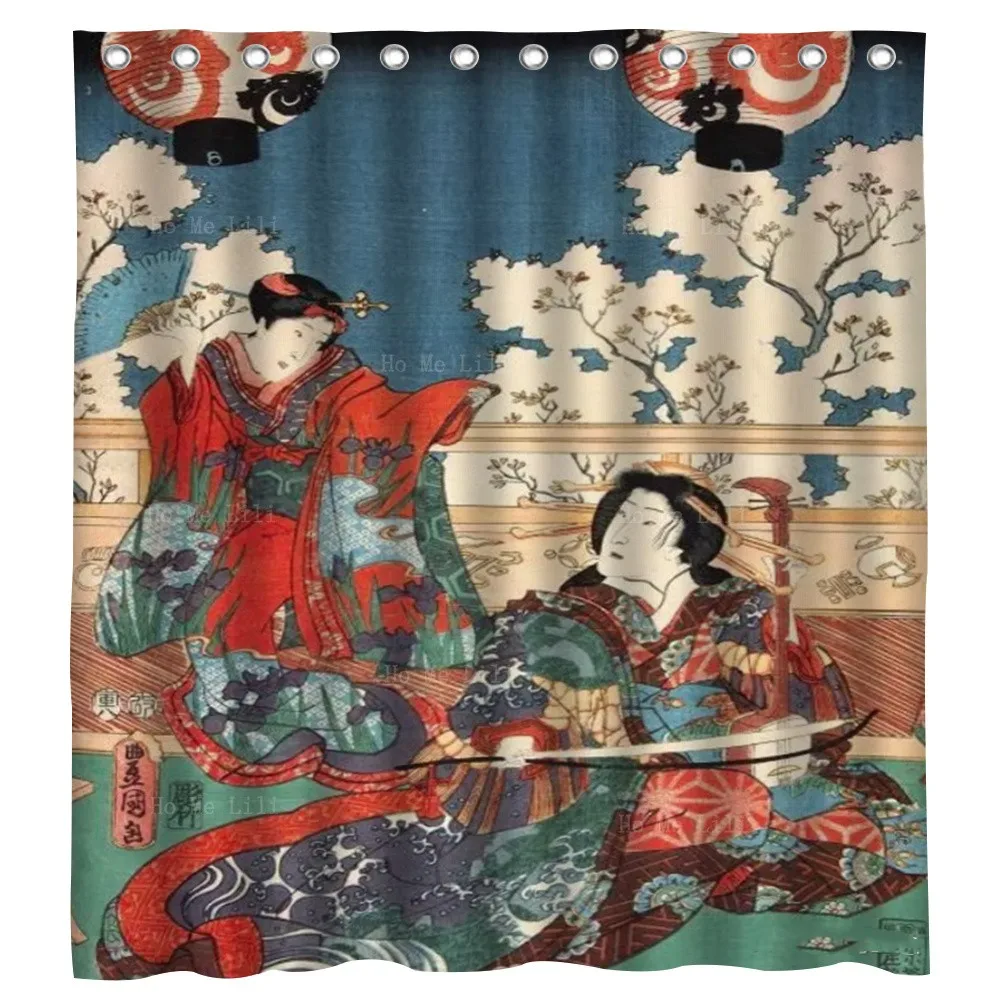 

Ukiyo-e Geisha Japanese Custom Beauty Can Not Side Wumart Male Monster Shower Curtain By Ho Me Lili For Bathroom Decor